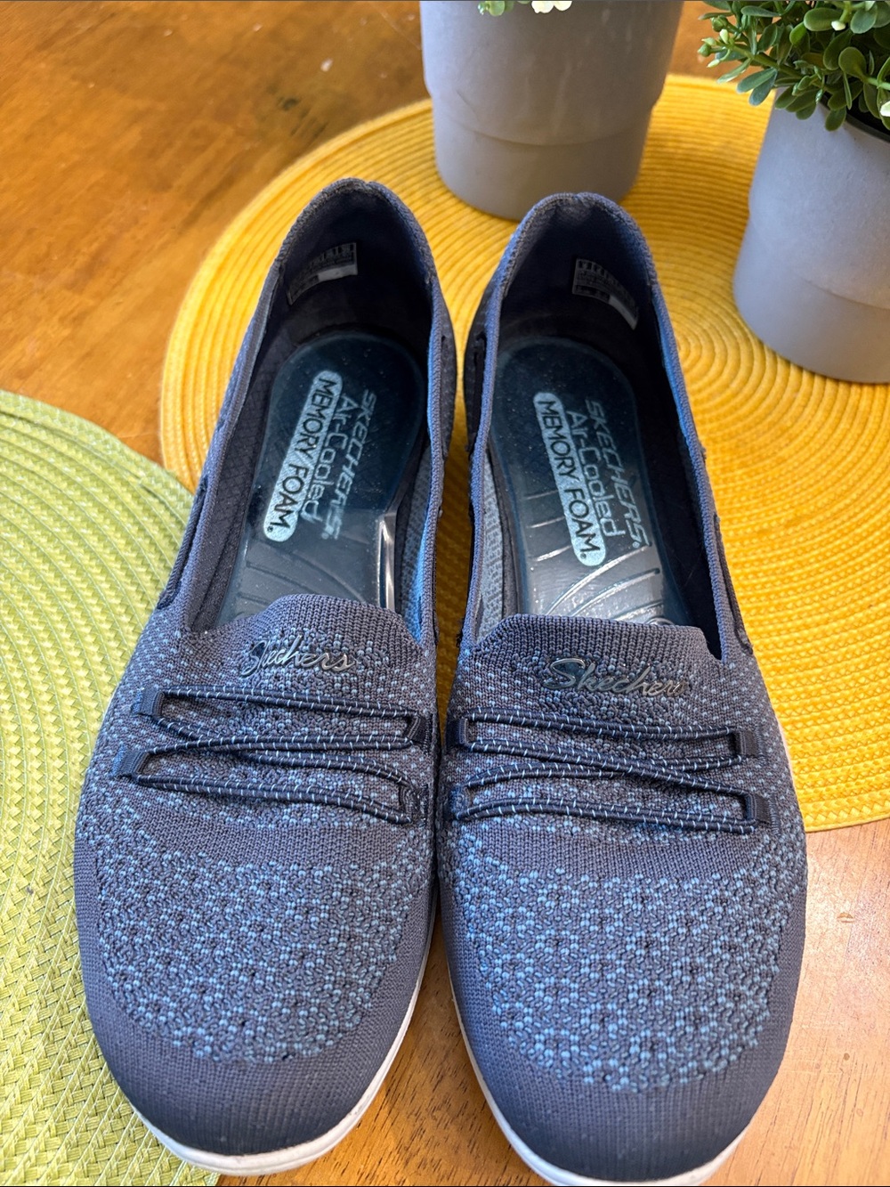 Skechers Women’s Navy Slip-On Knit Loafers